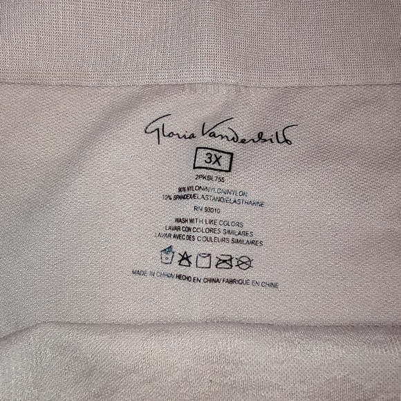 Gloria Vanderbilt 2-Pack Hi-Waisted Seamless Jacquard Thigh Shaper/Ivory Size 3X - Picture 10 of 12